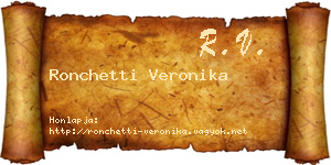 Ronchetti Veronika névjegykártya